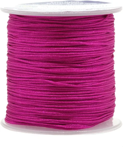 Vista 72 de Mandala Crafts Cordón de Satén de Nylon para Fabricación de Joyas - 1mm 109 Yardas Cuerdas de Nylon Champagne Rattail Cordón de Nudo Chino