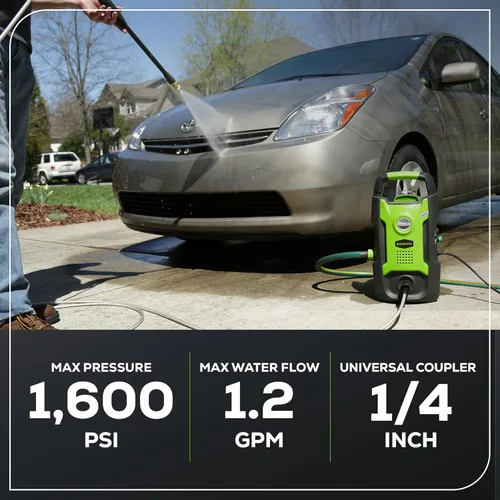 Vista 3 de Greenworks - Lavadora a presión eléctrica compacta, 1.2 GPM