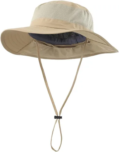 Vista 2 de Home Prefer Sombrero de malla para exteriores UPF50+ Sombrero de pesca de ala ancha con solapa para el cuello