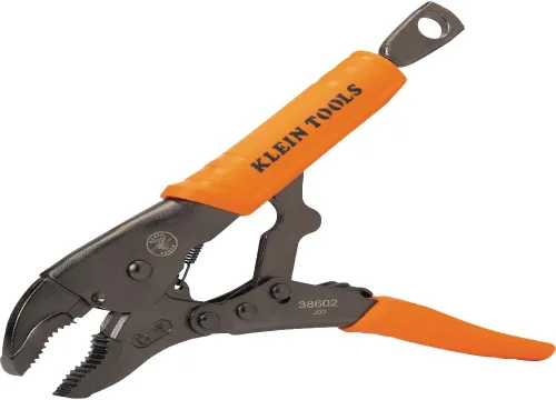 Vista 7 de Klein Tools 38663 - Juego de alicates de bloqueo, punta larga de 7 pulgadas y mordaza curvada de 10 pulgadas, alto par de torsión y potencia