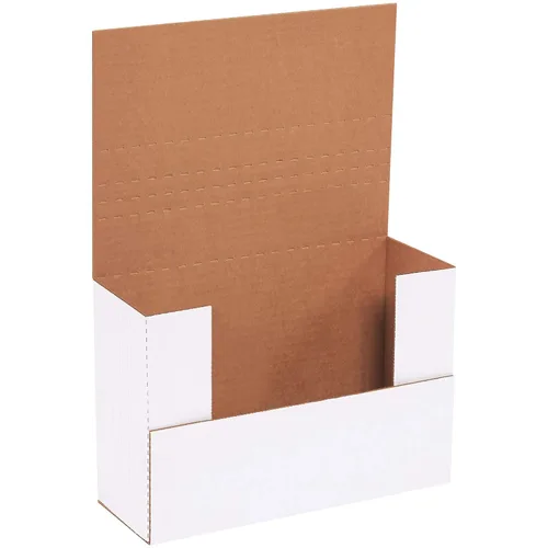 Aviditi Cajas de correo blancas fáciles de plegar, 9 5/8 x 6 5/8 x 3 1/2 pulgadas, paquete de 50, a prueba de aplastamiento, para envío, correo y