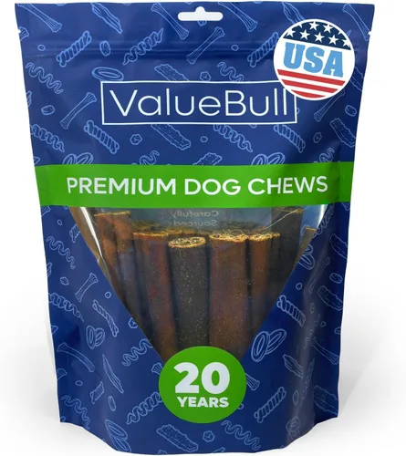 Vista 10 de ValueBull Palitos de colágeno USA para perros, masticables medianos de 6 pulgadas, golosinas naturales de larga duración para perros, paquete a