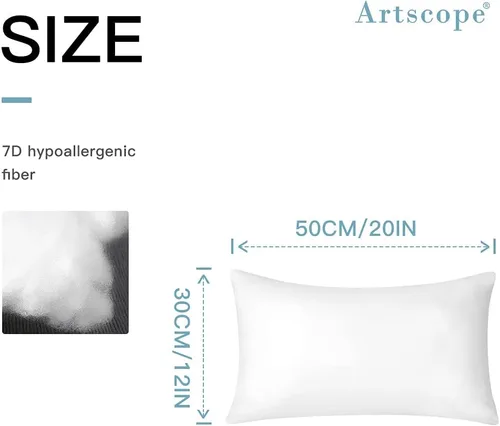 Vista 2 de Artscope Outdoor Waterproof Throw Pillows Inserts Set of 2, Premium Fluffy Decorative Square Form Cushion Stuffer Inner Soft for Patio Furniture
