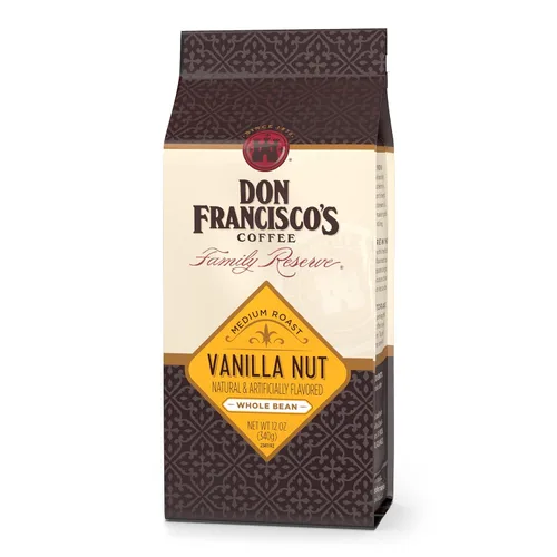 Vista 9 de Don Francisco's Café de grano entero de avellana hawaiana, tostado medio, 100% arábica, café saborizado, bolsa de 12 onzas