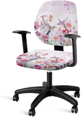 Vista 48 de Funda protectora elástica para silla de oficina con diseño de hongos artísticos, funda giratoria elástica para silla de escritorio, adecuada
