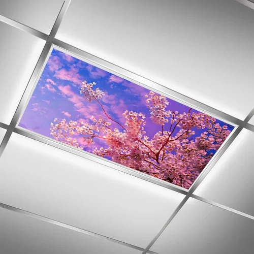 Vista 17 de Inserto de Cubierta de Luz de Techo Suspendido 4' x 2' pies (Naturaleza Bosque Hojas de Bambú Sol Verde) - Cubierta de Luz Fluorescente Reduce