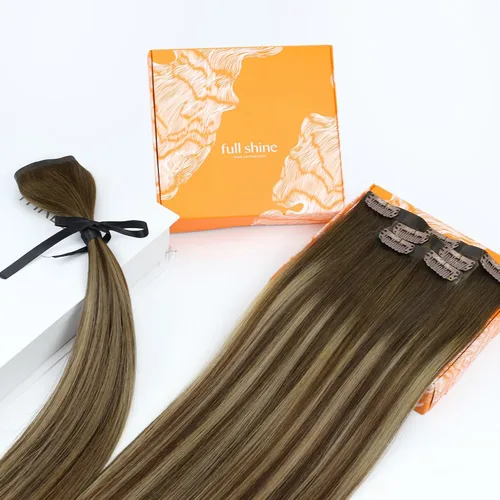 Vista 56 de Full Shine Extensiones de cabello sin costuras de inyección con clip