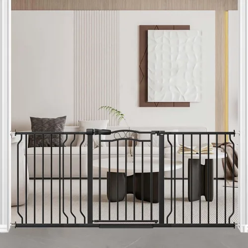 Vista 11 de Fairy Baby Puerta de bebé de 29.5 a 33.5 pulgadas para puertas, puerta para perros para escaleras sin taladro, barrera de seguridad para mascotas