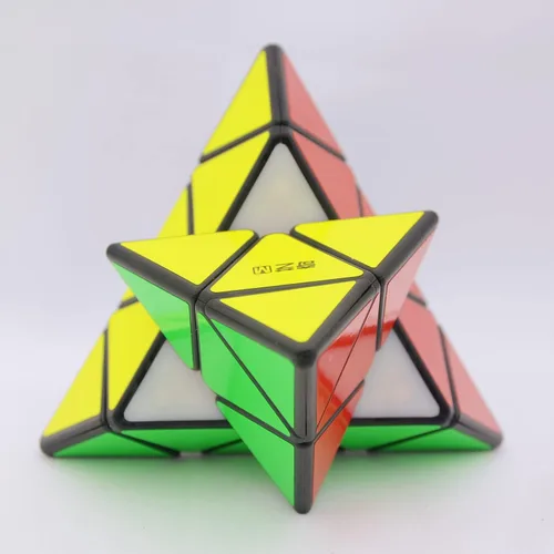 Vista 3 de Bukefuno QY Toys MS Series - Cubo magnético de velocidad pirámide de 3 x 3 pulgadas, QY MS M Pyraminx Mofangge Speed Cube (versión negra)