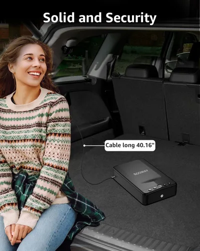 Vista 4 de Gun Safe, Small Pistol Safe Biometric Gun Safe for Handgun, Portable Fingerprint Quick Access Gun Lock Box for Car Travel Nightstand Bedside