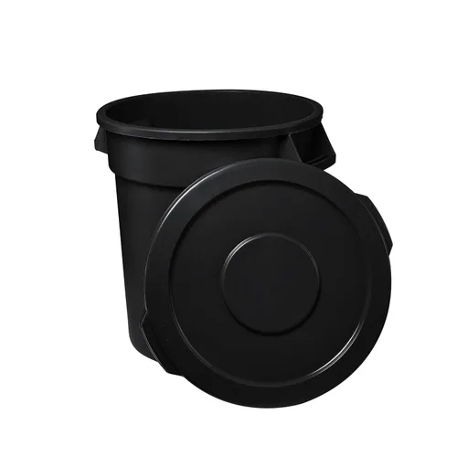Vista 6 de Bote de basura para interiores, cubo de basura comercial redondo negro de 20 galones, papelera de cocina, papelera duradera, recipiente de basura