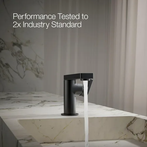 Vista 12 de Kohler 73167-4-BL Composed Grifo de lavabo de baño de una sola manija con manija de palanca, 1.2 gpm, negro mate
