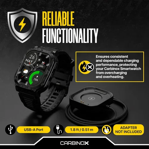 Vista 3 de Carbinox Cargador USB compatible con el reloj inteligente Carbinox, velocidad de carga rápida, diseño elegante, funcionalidad confiable