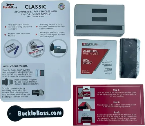 Vista 6 de Buckle Boss Cerradura de cinturón de seguridad clásica original Protector de cinturón de seguridad original fabricado con ABS fuerte