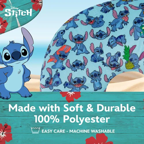 Vista 6 de Disney Stitch Kids - Almohada de viaje para el cuello para avión, automóvil y oficina, cómoda y transpirable, color azul