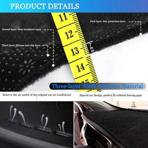 Vista 5 de Funda para salpicadero, almohadilla para salpicadero, tapete acolchado, personalizado para Hyundai Tucson 2016 2017 2018, accesorios, protector