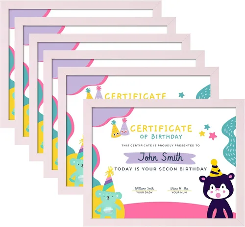 Vista 16 de ELSKER&HOME Portarretratos de 8.5 x 11 pulgadas, marco para documentos de certificado, paquete de 6 con vidrio semimecado, marco de diploma