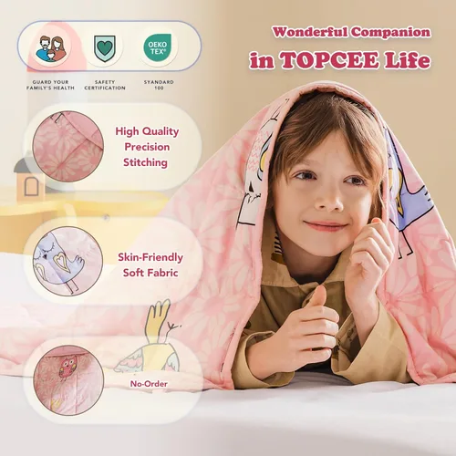 Vista 133 de Topcee - Manta con peso (3 libras, 36 x 48 pulgadas), refrescante, para dormir, perfecta para 20 a 40 libras, manta transpirable de tamaño de manta
