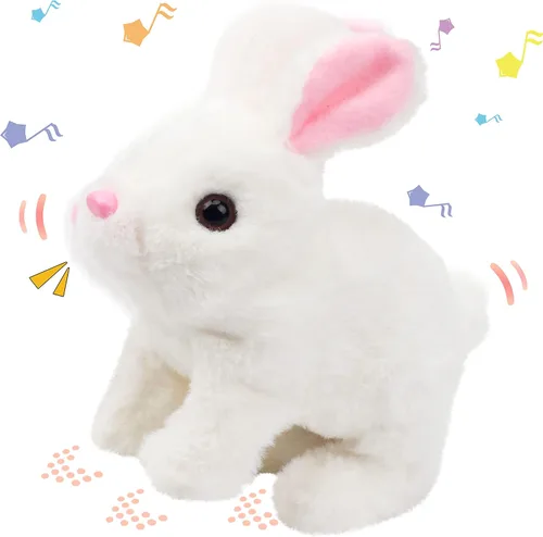 Vista 186 de Hopearl - Juguete de peluche electrónico interactivo de conejo con orejas LED, sonidos y movimientos; camina, se menea e ilumina las orejas, mueve