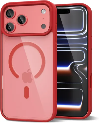 Vista 53 de oakxco Funda magnética transparente compatible con Magsafe, delgada, transparente, no amarillea, híbrida de silicona suave y cubierta protectora