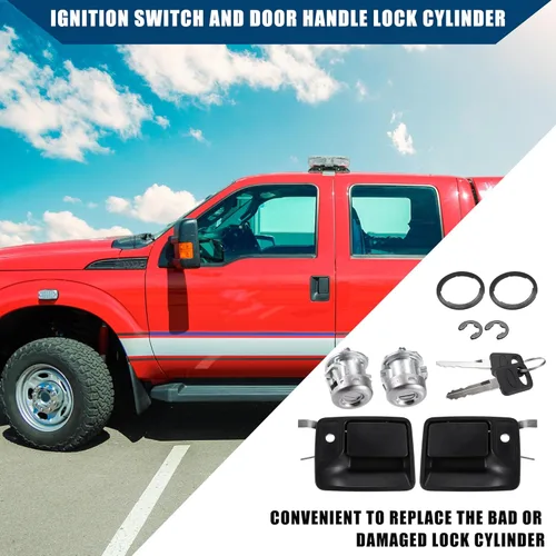 Vista 3 de N.º 7C3Z1521990A/7C3Z2522405AA/7C3Z2522405AA / Manija exterior/puerta con interruptor de encendido de cilindro de bloqueo para Ford F150 97-03