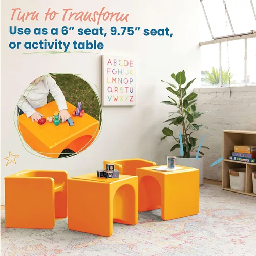 Vista 15 de ECR4Kids Tri-Me 3 en 1 silla cubo, muebles para niños, color azul polvo