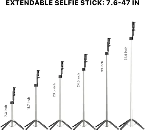 Vista 3 de MYBAT PRO - Trípode para selfie stick con control remoto, 4 en 1, extensible portátil, Bluetooth Selfie Stick y soporte de trípode para teléfono