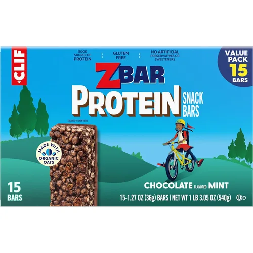 Vista 13 de Zbar Protein - Barritas crujientes con sabor a chocolate y menta, hechas con avena orgánica, sin OMG, 0.18 onzas de proteína, barras de proteínas