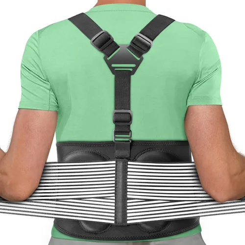 Vista 7 de AllyFlex - Soporte lumbar con tirantes, cinturón de seguridad ajustable en 3 sentidos con almohadilla doble lumbar para reforzar parte inferior
