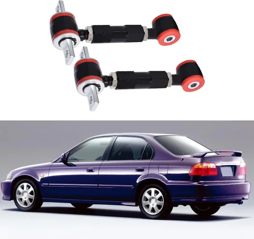 Vista 7 de Paquete de 2 brazos de control de suspensión trasera ajustables negros de repuesto para Civic 1998-2000/1990-2001 Integra