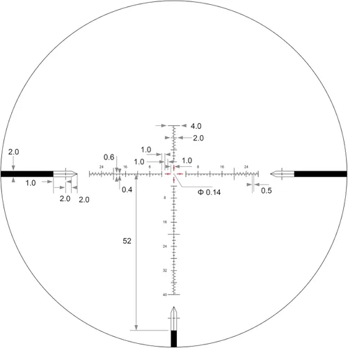 Vista 6 de Arken Optics EPL4 FFP Mira iluminada con torreta de ajuste cero en tubo de 30 mm, miras ligeras para rifle de caza
