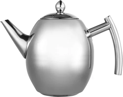 Vista 6 de Hervidor de té, tetera de acero inoxidable, tetera de café, tetera silbante, tetera con filtro, gran capacidad para el hogar, cafetería, bar