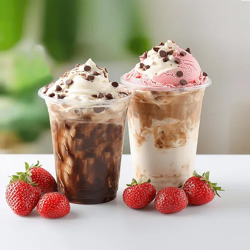 Vista 3 de TashiBox 100 tazas de plástico de 16 onzas, tazas de café helado para llevar, tazas de fiesta de PET transparentes