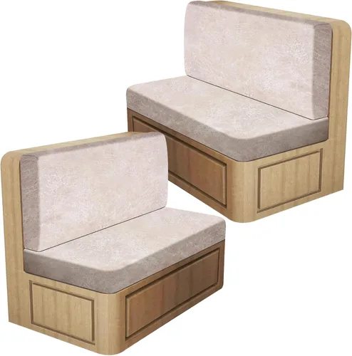 Vista 19 de Fundas de cojín de aspecto de cuero para RV Dinette, fundas elásticas para cojines de camping para sofá de remolque de viaje, asiento de cabina