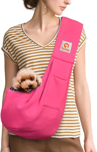Vista 25 de Tomkas Canguro portaperros para perros pequeños, bolsillo clásico y correa clásica, para mascotas de 3 a 10 lb (negro)