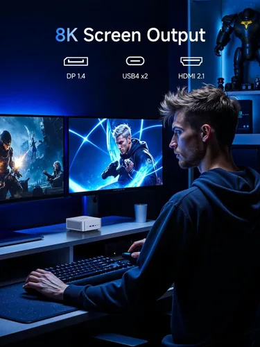 Vista 9 de MINISFORUM Mini PC M1 Pro-125H, Intel Core Ultra 5 125H (14C/18T, hasta 4.5GHz), 32GB DDR5 RAM 1TB M.2 PCIe4.0 SSD, USB4/RAID/OCuLink/Wi-Fi 7/BT