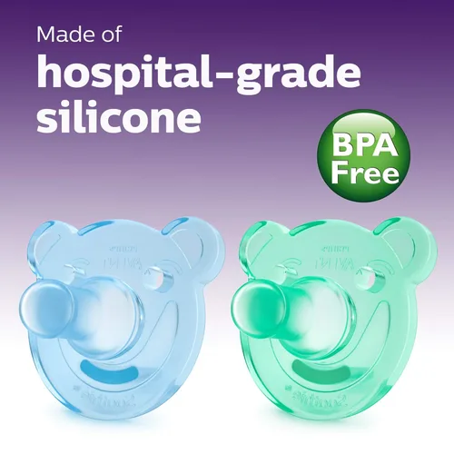 Vista 5 de Philips AVENT Chupete Soothie Shapes, verde/azul, 3-18 meses, paquete de 2, SCF194/04