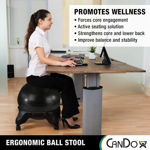 Vista 3 de CanDo Ball Stool Plastic No Back Adult