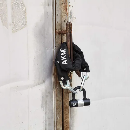 Vista 8 de AKM Candado de cadena para bicicleta de 47.2 in/4 pies, resistente, duradero, 0.472 in de grosor, antirrobo, cadena de bicicleta con 4 teclas