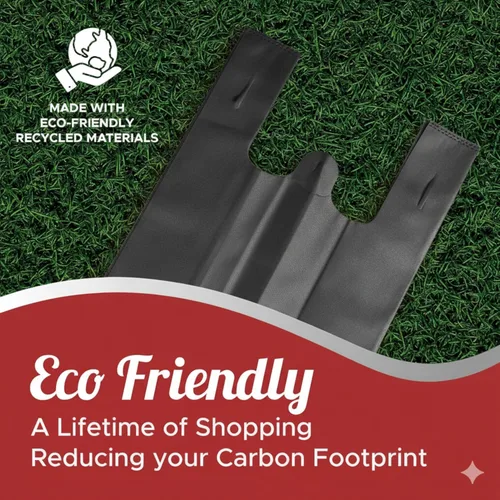 Vista 5 de Simply Cool Bolsas reutilizables ecológicas para camisetas de comestibles de 21.5 x 12.2 x 7.2 pulgadas, 1.41 oz/m² a granel, duraderas y lavables