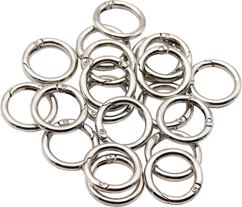 Vista 9 de JWBIZ 15 anillos tóricas de resorte gatillo con clip de mosquetón redondo para llaveros, hebilla, bolsas, monederos, Oro