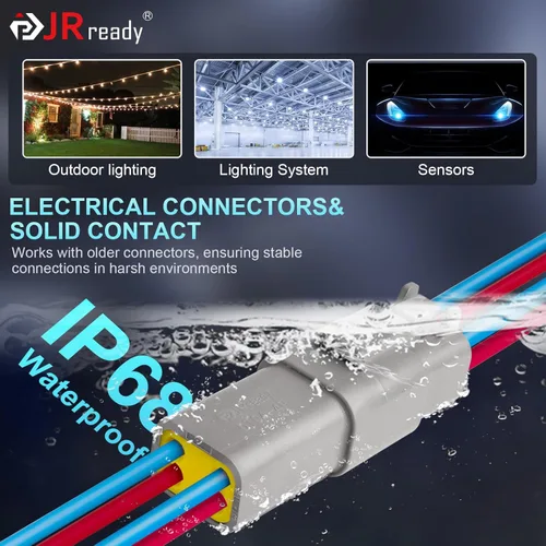 Vista 5 de JRready DW5007-03 Kit de conectores Deutsch,Conector DT 2 pines,3 4 6 8 12 pines gris IP68 conectores de cable eléctrico impermeables