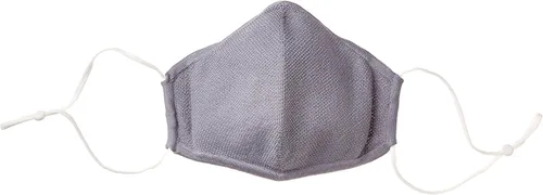 Vista 2 de Cable Stitch Unisex Mascarilla de punto reutilizable con bolsillo para filtro gris claro