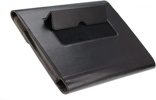 Vista 5 de Black Leather Folio Case - Compatible with CHUWI AeroBook Notebook Ultrabook 13.3 Inch