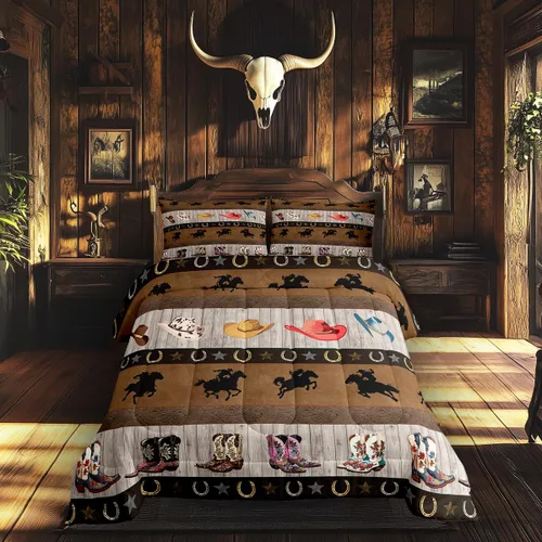 Vista 13 de Castle Fairy Juego de ropa de cama de estilo rústico de granja para niños y niñas, con temática de caravanas de dibujos animados, juego de edredón