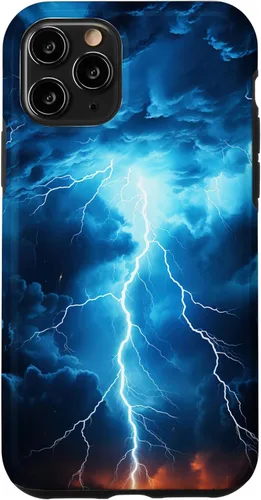 Vista 29 de Cool Blue Lightning Bolt Storm Wild Nature Sky Graphic Art Case for iPhone 17