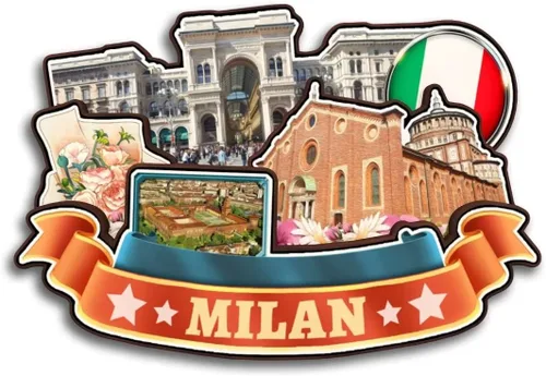 Vista 7 de Imán para nevera de Milán Lombardía Italia, colección de madera, madera 3D, hecho a mano, recuerdos de la ciudad de viaje, imán para nevera
