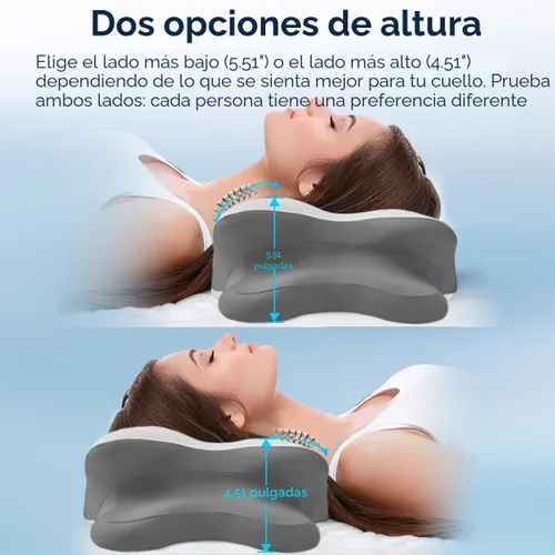 Vista 3 de Almohada de apnea del sueño con alivio del dolor de cuello y ronquidos, almohada cervical ortopédica, almohada ergonómica de espuma viscoelástica