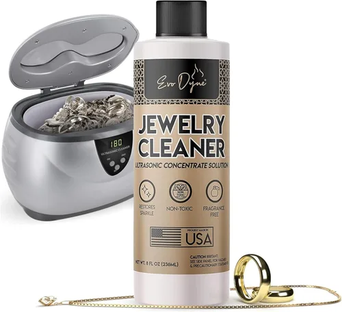 Vista 8 de Solución ultrasónica de limpieza de joyas (8 onzas) Limpiador concentrado de joyas para diamantes, oro, plata y más Compatible con máquinas