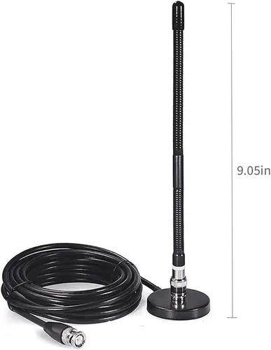 Vista 3 de CORONIR Antena CB 27MHz Antena de radio CB de látigo suave Base magnética Antena CB BNC y PL259 macho compatible con Cobra Midland Uniden Maxon